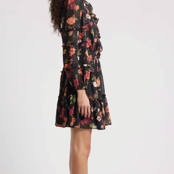 Floral Ruffle Dress CeCe - Picture 5 of 12